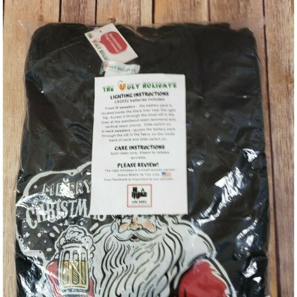 Mens Santa Light Up Ugly Christmas Sweater - Picture 3 of 6